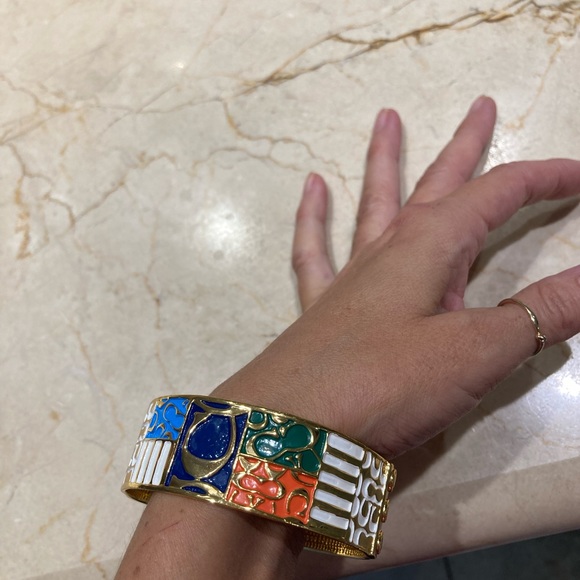 Coach gold and multicolored bangle bracelet - Picture 5 of 8